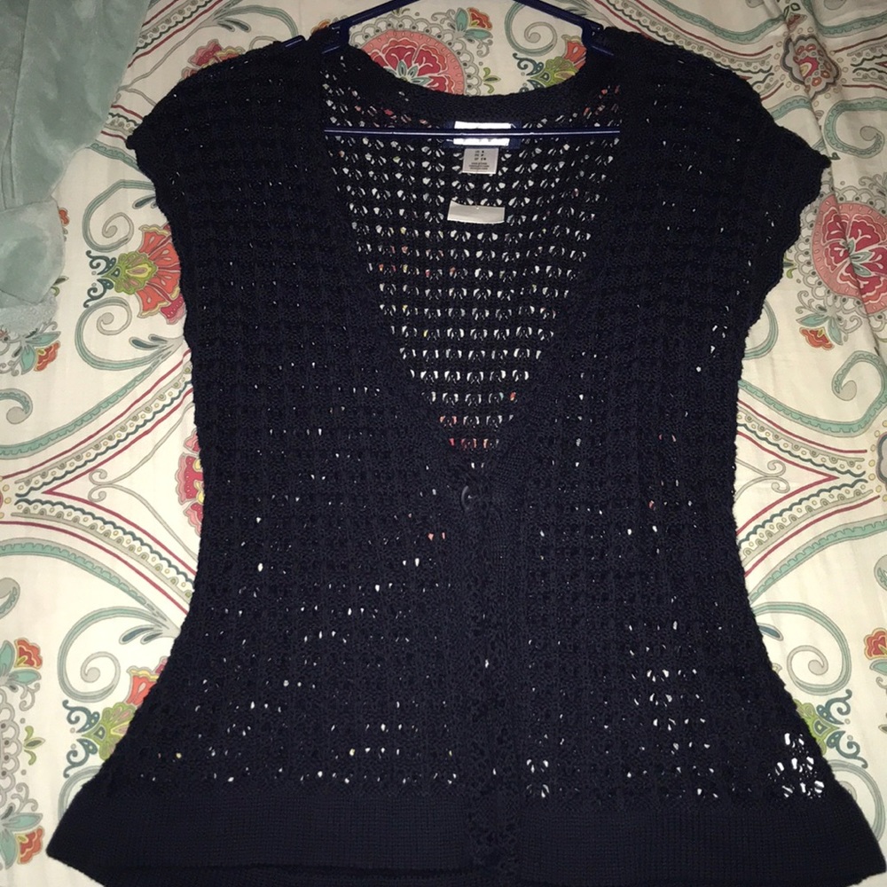 Blue knit cardigan
